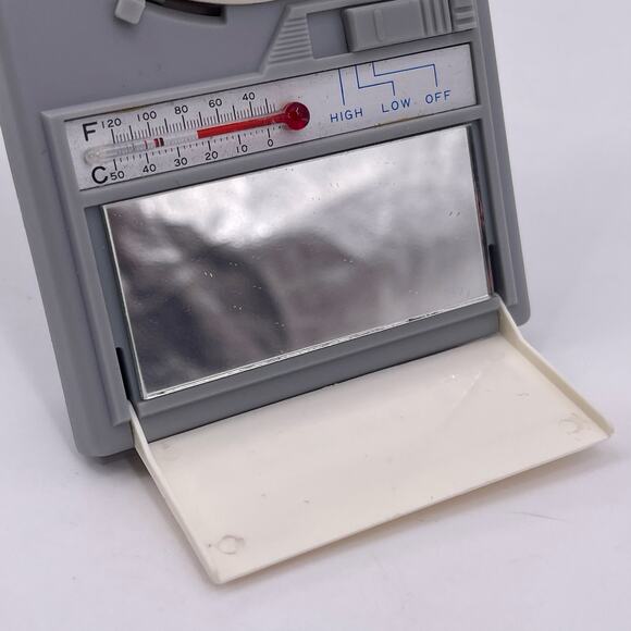 Vintage Enterprex Super Fields Fan Mirror Flash Light Clock Hanger Portable - Picture 3 of 11